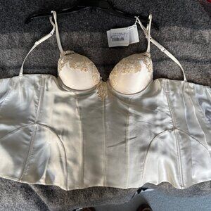La Perla White Buster with Gold Embrodery